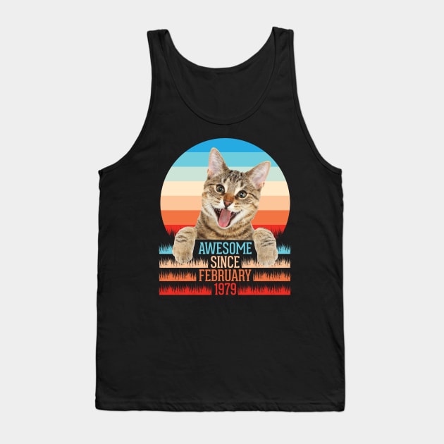 Happy Birthday 41 Years Old To Me You Papa Nana Dad Mom Son Daughter Cat Awesome Since February 1979 Tank Top by bakhanh123